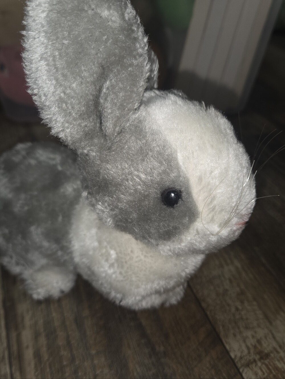 1981 Vintage  R Dakin Bunny Rabbit Grey & White Plush 6.5” Stuffed Animal